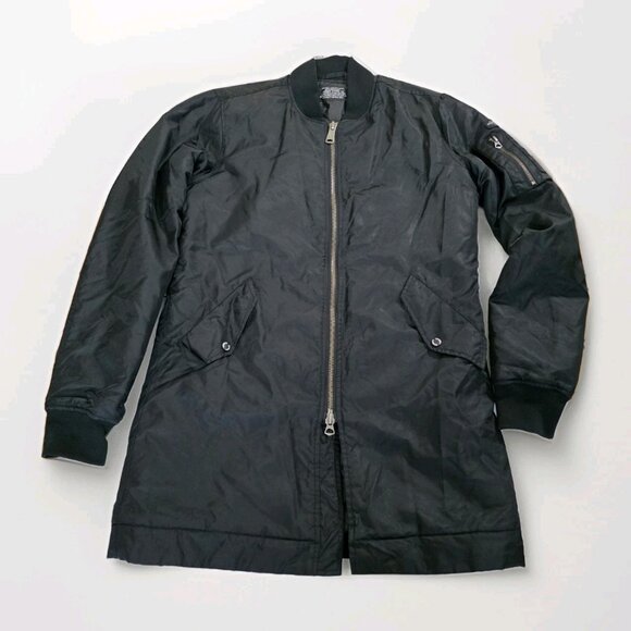 Schott NYC Jacket Flyer's Man M Black Army Type  U LS Pockets Two Way Zip Chore - Picture 8 of 16